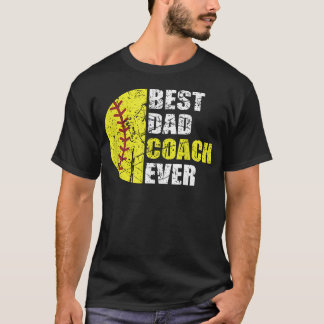 Best Softball Dad Coach Ever Retro Father T-Shirt