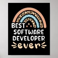 Best Software Developer ever Leopard Rainbow Gift