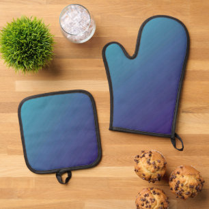 Best Solid Colour Silver Quilted Heat Protection Oven Mitt & Pot Holder Set