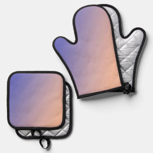 Best Solid Colour Silver Quilted Heat Protection Oven Mitt & Pot Holder Set