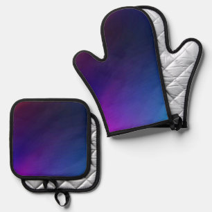Best Solid Colour Silver Quilted Heat Protection Oven Mitt & Pot Holder Set
