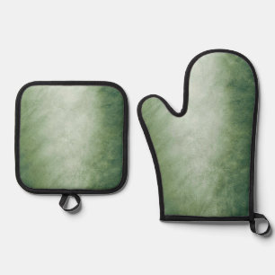 Best Solid Colour Silver Quilted Heat Protection Oven Mitt & Pot Holder Set