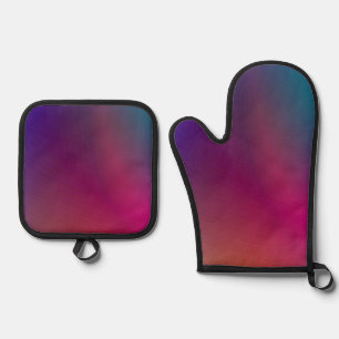 Best Solid Colour Silver Quilted Heat Protection Oven Mitt & Pot Holder Set