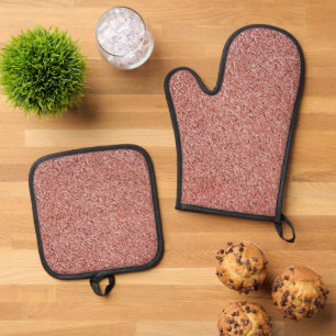 Best Solid Colour Silver Quilted Heat Protection Oven Mitt & Pot Holder Set