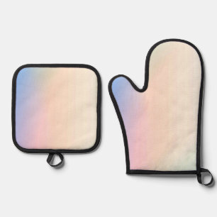 Best Solid Colour Silver Quilted Heat Protection Oven Mitt & Pot Holder Set
