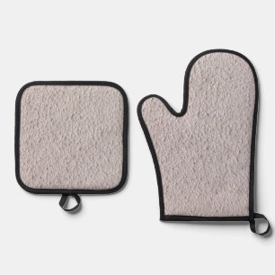 Best Solid Colour Silver Quilted Heat Protection Oven Mitt & Pot Holder Set