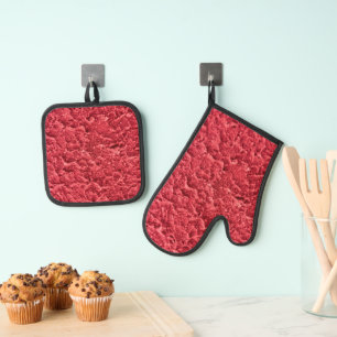 Best Solid Colour Silver Quilted Heat Protection Oven Mitt & Pot Holder Set