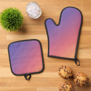 Best Solid Colour Silver Quilted Heat Protection Oven Mitt & Pot Holder Set