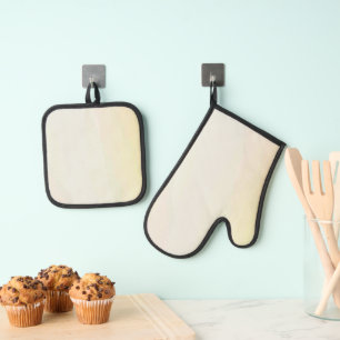 Best Solid Colour Silver Quilted Heat Protection Oven Mitt & Pot Holder Set