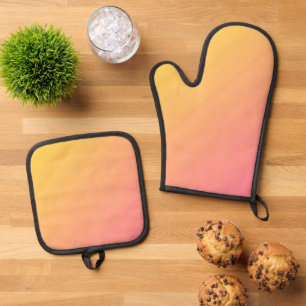 Best Solid Colour Silver Quilted Heat Protection Oven Mitt & Pot Holder Set