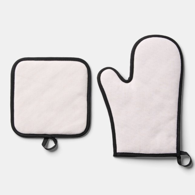 Best Solid Colour Silver Quilted Heat Protection  Oven Mitt & Pot Holder Set (Front)