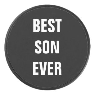 Best Son Ever Father's Day Birthday Gift Custom Hockey Puck