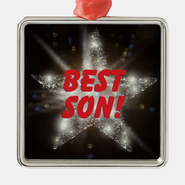 "BEST SON!" METAL TREE DECORATION (Front)