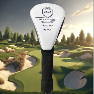 Best Son Monogram Initials Name Man Of Merit Golf Head Cover