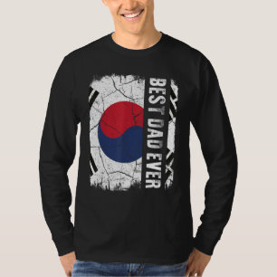 Best South Korean Dad Ever South Korea Flag Father T-Shirt