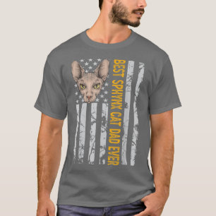 Best Sphyn Cat Dad USA American Flag Cute Hairless T-Shirt