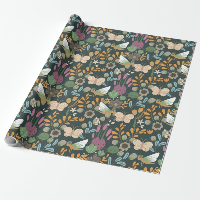 Best Spring Pattern Wrapping Paper (Unrolled)