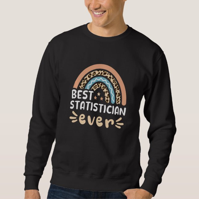 Best Statistician Ever Leopard Rainbow Mum Sweatshirt (Front)