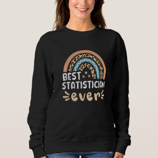 Best Statistician Ever Leopard Rainbow Mum Sweatshirt