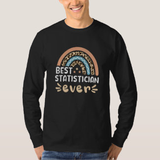 Best Statistician Ever Leopard Rainbow Mum T-Shirt