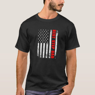 Best Step Dad American Flag Usa Bonusdad Ever Flag T-Shirt