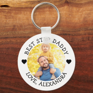 Best Step Daddy Photo Personalised Key Ring