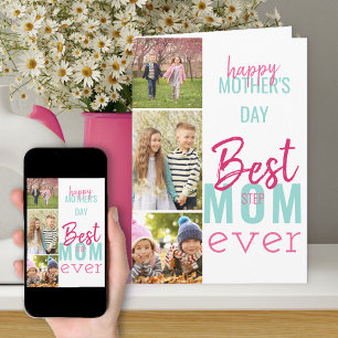 Best Step Mum Ever 3 Photo Mothers Day Card