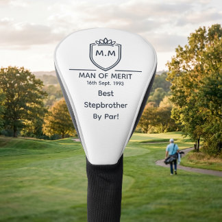 Best Stepbrother Monogram Initials Man Of Merit Golf Head Cover