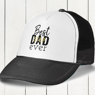 Best Stepdad Ever Black and Gold Typography Trucker Hat
