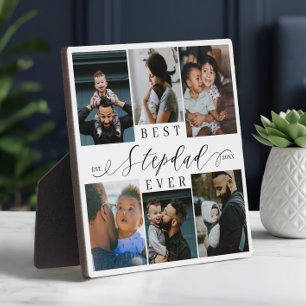 Best Stepdad Ever Father's Day 6 Photo Collage Plaque