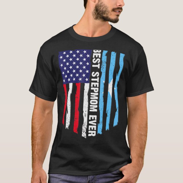 Best Stepmom Ever American Somalia Flag Graphic Mo T-Shirt (Front)