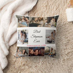 Best Stepmom Ever Bonus Mum Custom 9 photo collage Cushion