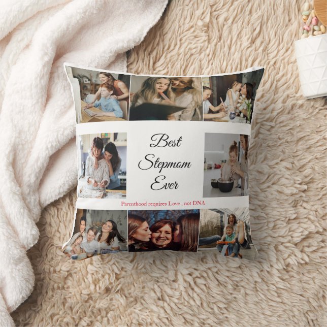 Best Stepmom Ever Bonus Mum Custom 9 photo collage Cushion (Blanket)