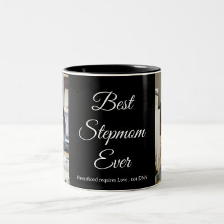 Best Stepmom Ever Custom Photo Collage Bonus Mum   Two-Tone Coffee Mug