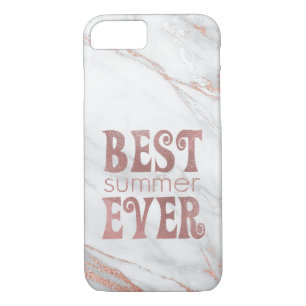 Best Summer Ever Rose Gold Text on Marble Case-Mate iPhone Case
