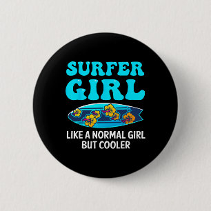 Best Surfing Art For Girls Women Beach Surfer Surf 6 Cm Round Badge