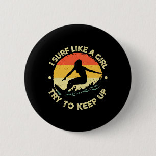 Best Surfing Art For Girls Women Beach Surfer Surf 6 Cm Round Badge