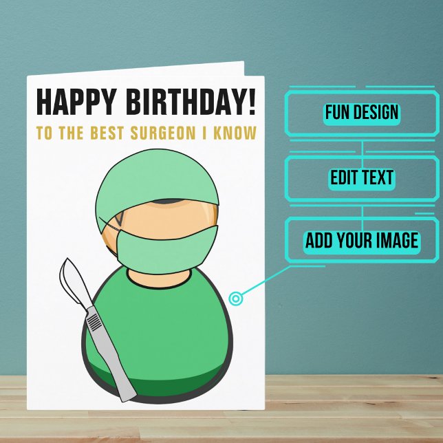 Best Surgeon I Know Birthday Card (This funny birthday card is for the physician / doctor friend or family member in your life.)