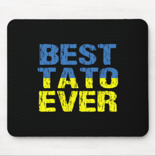 Best Tato Ever Dad Ukraine Flag Distressed Mouse Pad