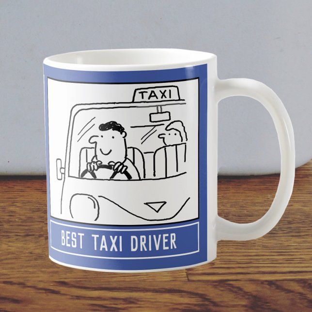 Best Taxi Driver Cartoon with Name Choice. Coffee Mug (Creator Uploaded)