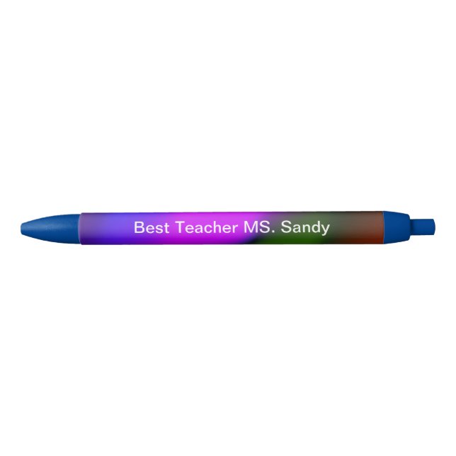 Best Teacher Add Name Blue, Purple, Green & Orange Black Ink Pen (Front)