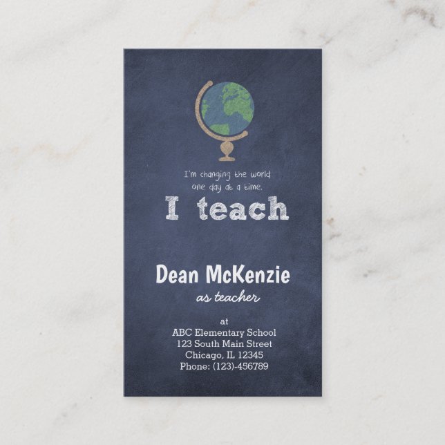 Best Teacher appreciation quote Business Card (Front)
