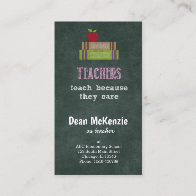 Best Teacher appreciation quote Business Card (Front)