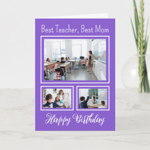 Best Teacher Best Mum Memorable Photo Birthday Card