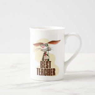 Best Teacher Bunny Rabbit Classroom Humour Bone China Mug
