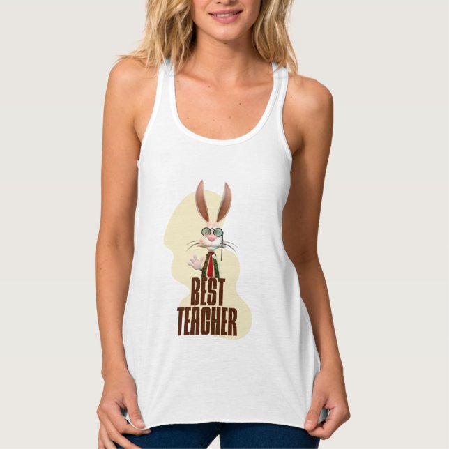 Best Teacher Bunny Rabbit Classroom Humour Singlet (Front)