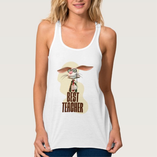 Best Teacher Bunny Rabbit Classroom Humour Singlet (Front)