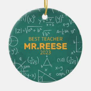 Best Teacher Custom Math Teacher Name Mathematics Ceramic Tree Decoration