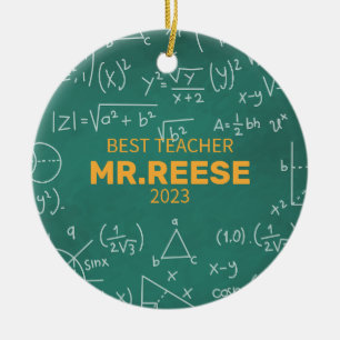 Best Teacher Custom Math Teacher Name Mathematics Ceramic Tree Decoration