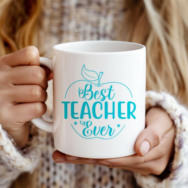 Best Teacher Ever Apple Personalised Coffee Mug (Creator Uploaded)